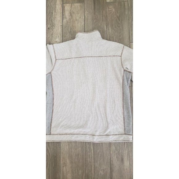 Tommy Bahama Jean 1/4 Zip Sweater Men Large Reversible Neutral Tone Long Sleeve - Picture 2 of 12